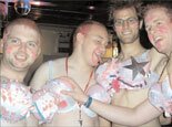 The boys help each other get breast aware, by feel and, err, taste?