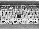Swansea City's football club pose for a team photo at the beginning of the season