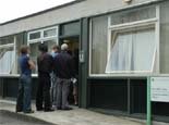 The accomodation office queues in the days before term started
