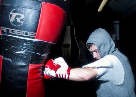 GOOD CAUSE FOR FIGHTING: Swansea University's Calum Spours in training, one of the many boxers to have benefited from the boxing club in the past.